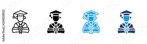 Foto Graduation icon multiple style collection