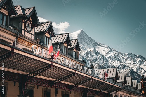 Fotografie Perspective in Chamonix Mont Blanc, Auvergne Rhone Alpes, France