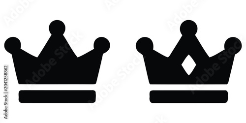 Foto two crown silhouettes on white background silhouette black symbol kingdom royalt