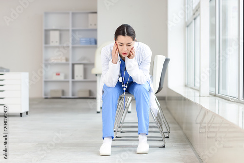 Female doctor suffering fro...