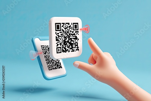 QR Code Scanning with Smartphone and Finger Interaction.