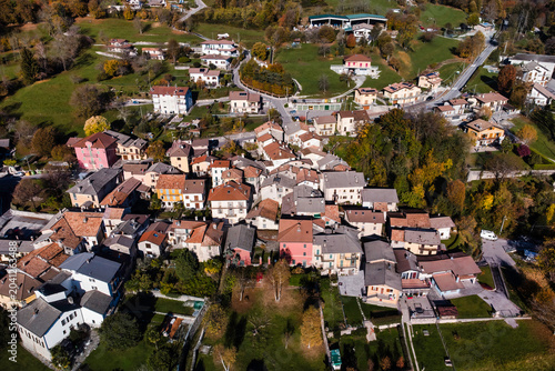 Aerial View of Cerano d'Intelvi: A Charming Village Nestled in the Lombardian Pre-Alps