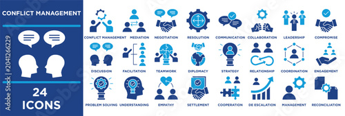 Photos Conflict Management icon collection set