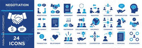 Photos Negotiation icon collection set
