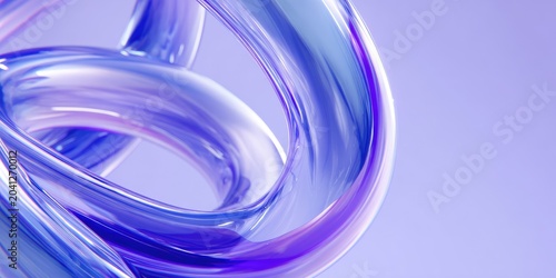 Abstract Swirling Blue and Purple Fluid Art with Light Reflections.