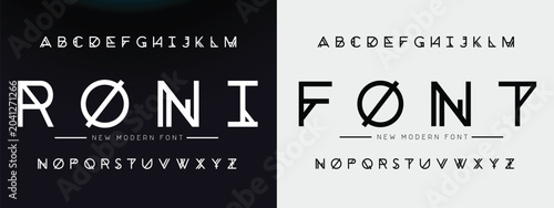 Fotografie Design Modern abstract digital alphabet font