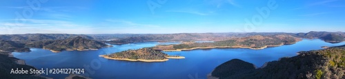 Fotografie Spectacular aerial panorama of Wyangala Dam NSW Australia