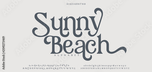 Quadro su tela Elegant ligature alphabet letters font logo