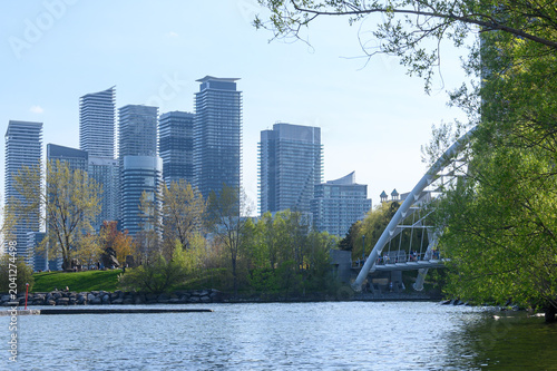 Photography Toronto Skyline and bridge during the day in spring