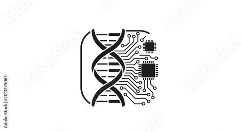 DNA helix circuit board design element.