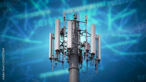 Cell tower low angle animation