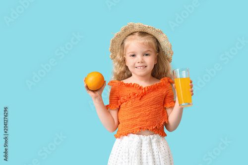 Adorable little girl with o...