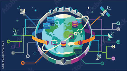 Global Cloud Computing Infrastructure with Secure Data Exchange and Interconnected Digital Network