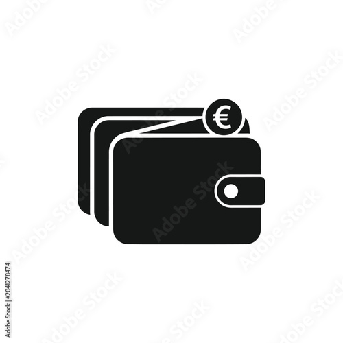 Cuadro en lienzo Black Wallet with Euro Currency.