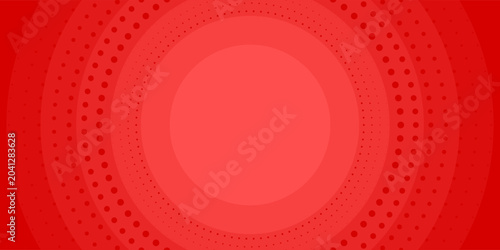 Red abstract comic zoom background with halftone dots pattern. Bright radial pop art gradient background for sales, promotion, and marketing banner.