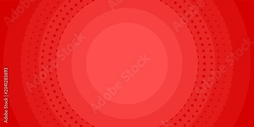 Red abstract comic zoom background with halftone dots pattern. Bright radial pop art gradient background for sales, promotion, and marketing banner.