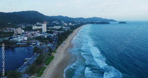 Aerial view of beautiful sea water background in summer day and sun reflections,Aerial flying drone view ocean background, Waves water surface,Flight over the ocean,Top view fly over the sea