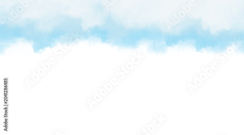 Soft Blue Cloud Horizon Overlay Transparent Sky Border