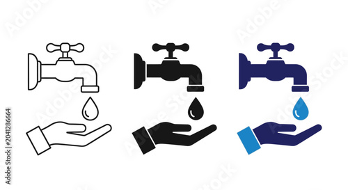 Photos Concept illustration of water conservation and hygiene practices, featuring a fa