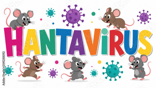 Colorful cartoon mice surround the word 