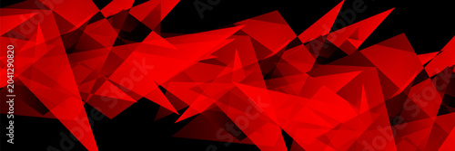 Abstract red and black geometric background with overlapping sharp triangles. Vector illustration