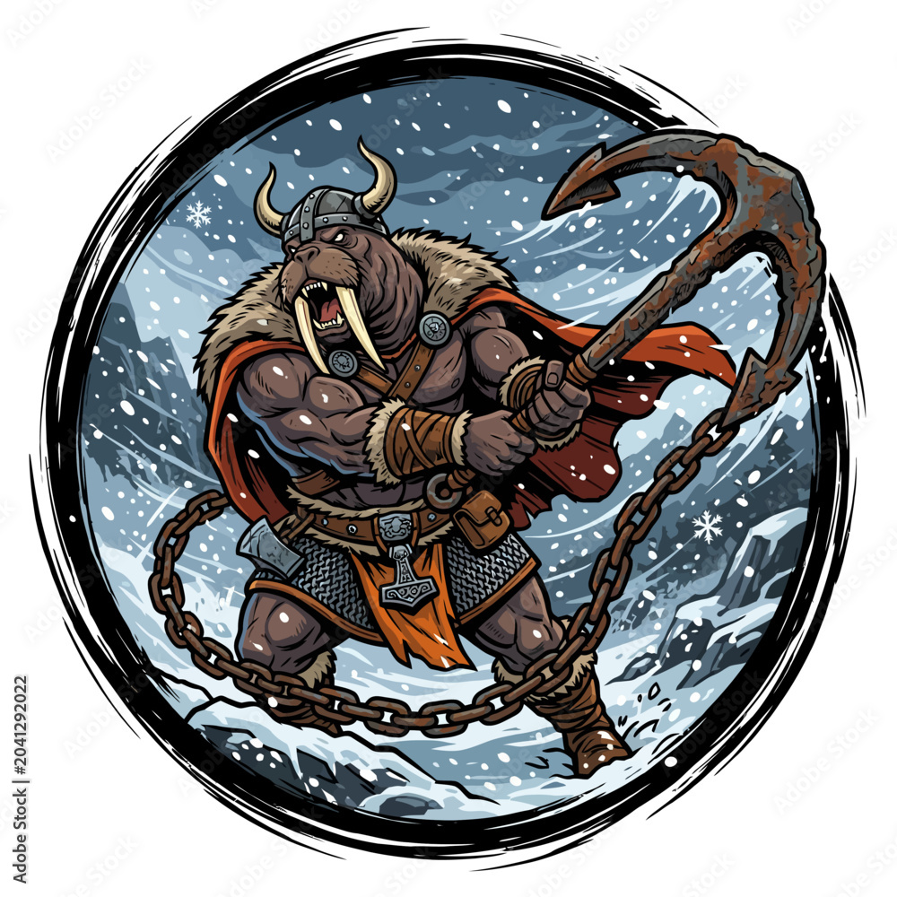 Foto Fantasy warrior with battle axe.
