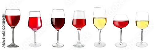Glasses of different wine o...