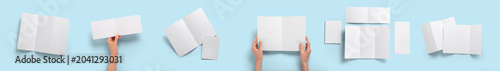 Set of blank brochures on l...