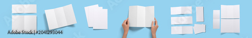 Set of blank brochures on l...