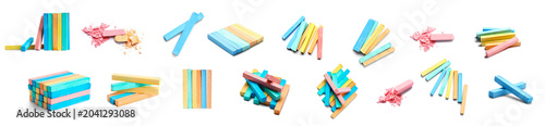 Set of many colorful pieces...