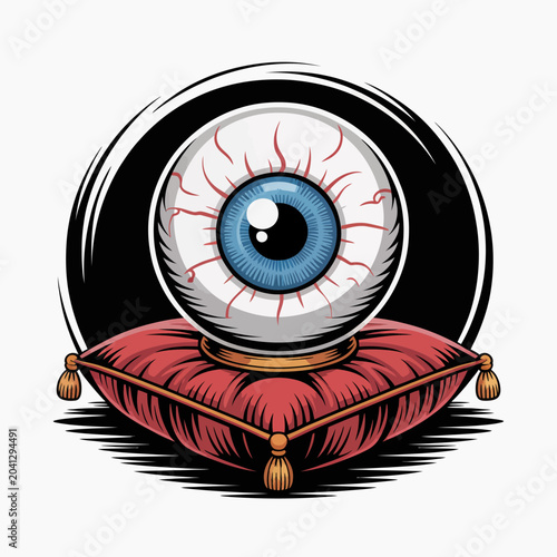 Cuadro en lienzo Crystal ball with blue eye.