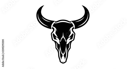 Bild auf Leinwand Black Bull Skull Icon Graphic Design.