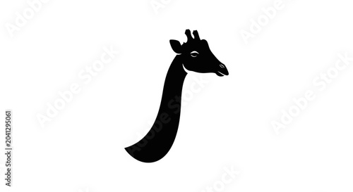 Foto Black silhouette of a giraffe head.