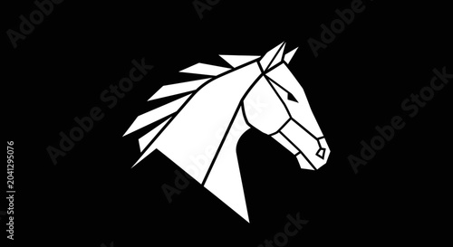 Valokuva Geometric Horse Head Illustration Design.