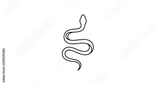 Bild auf Leinwand Snake Reptile Black Line Drawing.