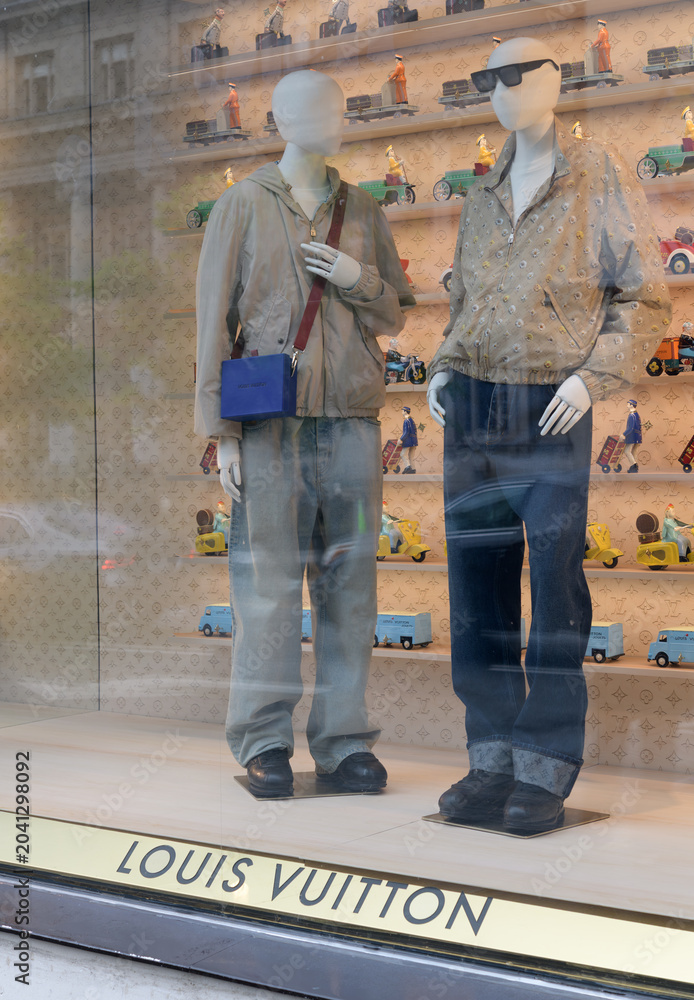 Naklejka premium display window at Louis Vuitton (May 2026) a luxury brand shop, located at 150 Bloor St W, inside 89 Avenue Yorkville, Toronto
