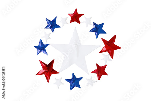 A patriotic star decoration on transparent background
