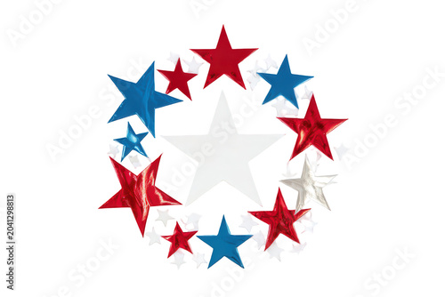 A patriotic star design on transparent background for Independence Day