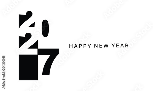 Stylish Minimal 2027 New Year Poster Template