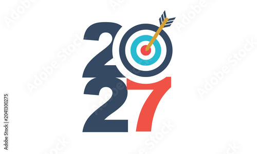 Creative 2027 New Year Goal Concept Illustration