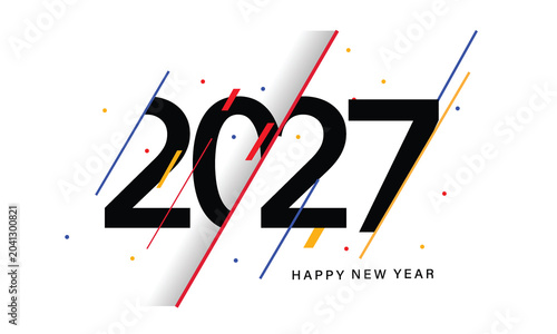 Dynamic Geometric Happy New Year 2027 Banner