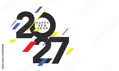 Abstract Color Stripe 2027 New Year Illustration
