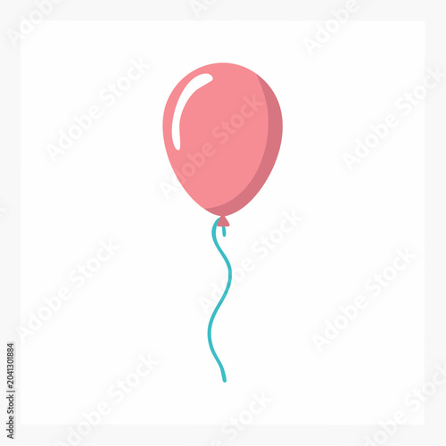 Pink Balloon with Teal String