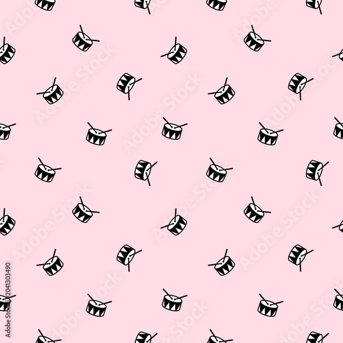 Drums, Seamless pattern background texture