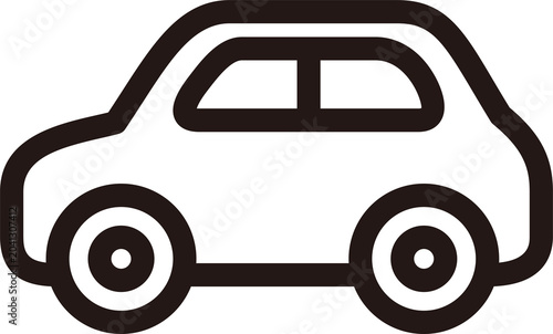 車　アイコン　イラスト素材　ピクトグラム　シンプル　乗用車　交通　旅行　ドライブ　線画　デザイン