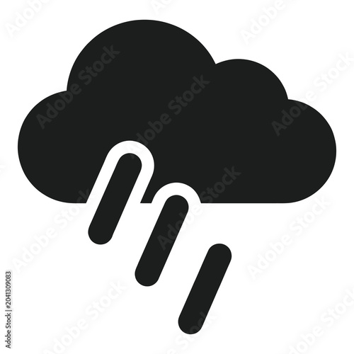 Rain cloud with rain falling weather icon symbol graphic design element icon