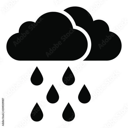 Rain cloud with raindrops falling down weather icon symbol icon