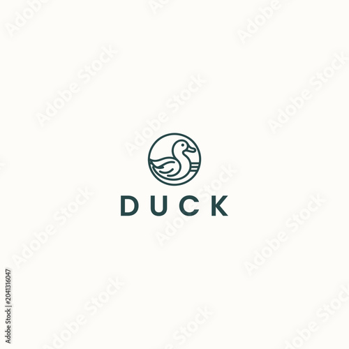 Duck logo icon design template vector illustration