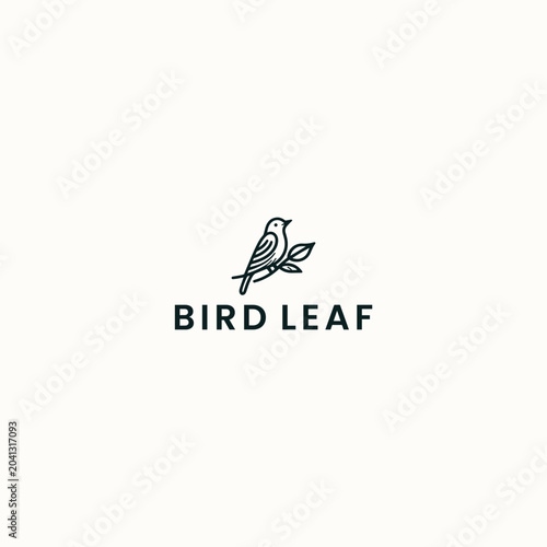 Bird leaf logo icon design template vector illustration