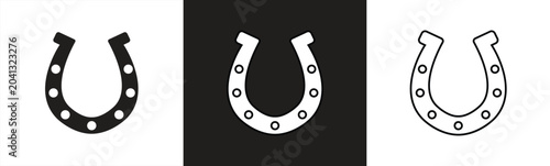Horseshoe icon set. A traditional symbol of good luck, success, and protection. Vector illustration